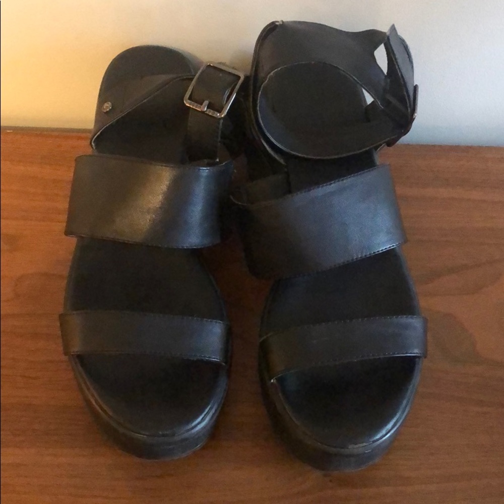 G By Guess Black Platform Sandals